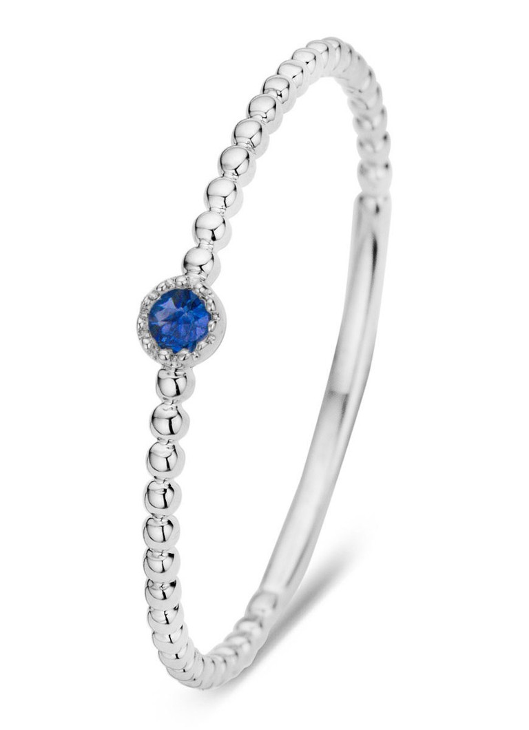 Diamond Point White gold ring 0.05 ct blue sapphire Joy