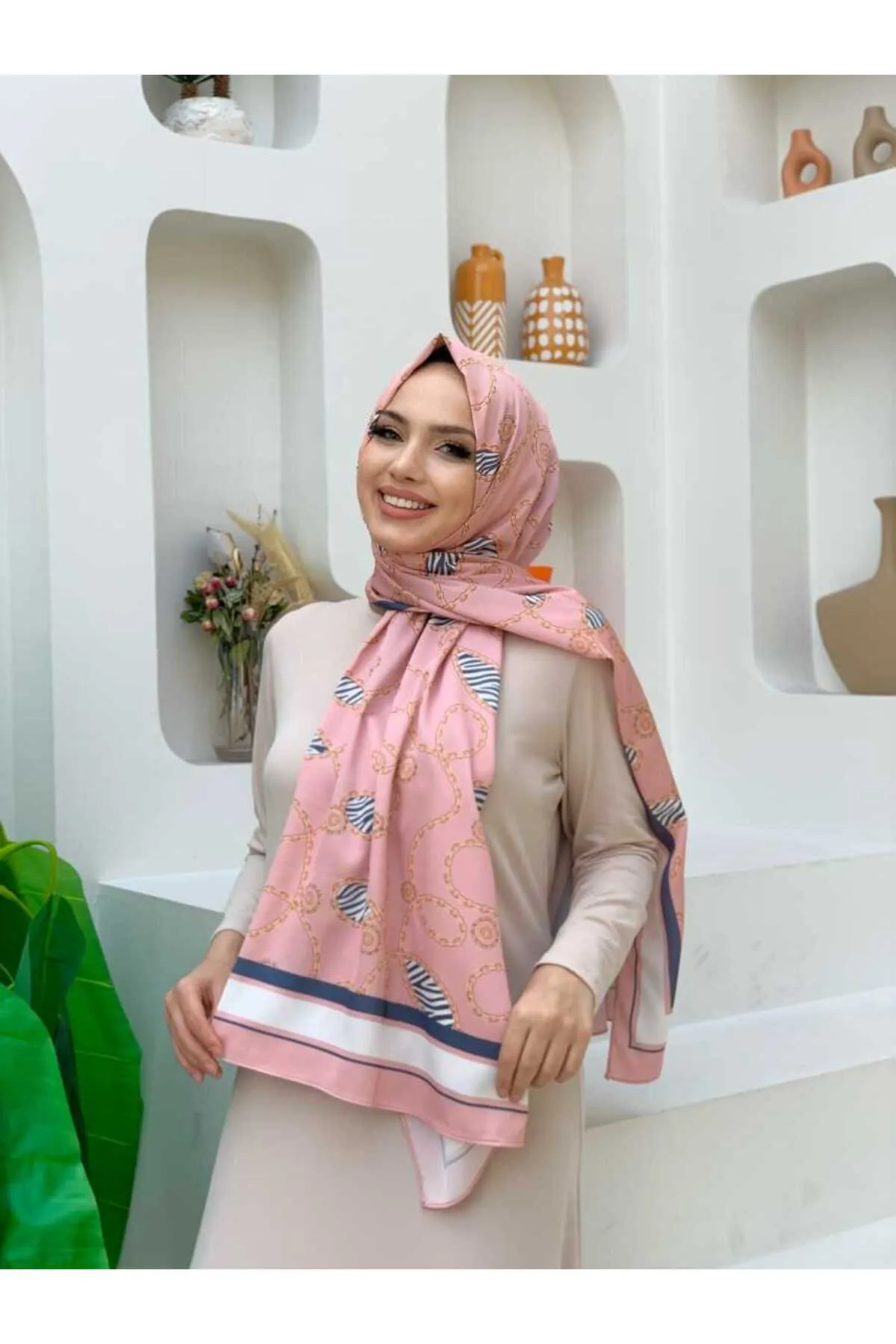 Bym Fashion  2039 Ovaler Kettenschal Rosa