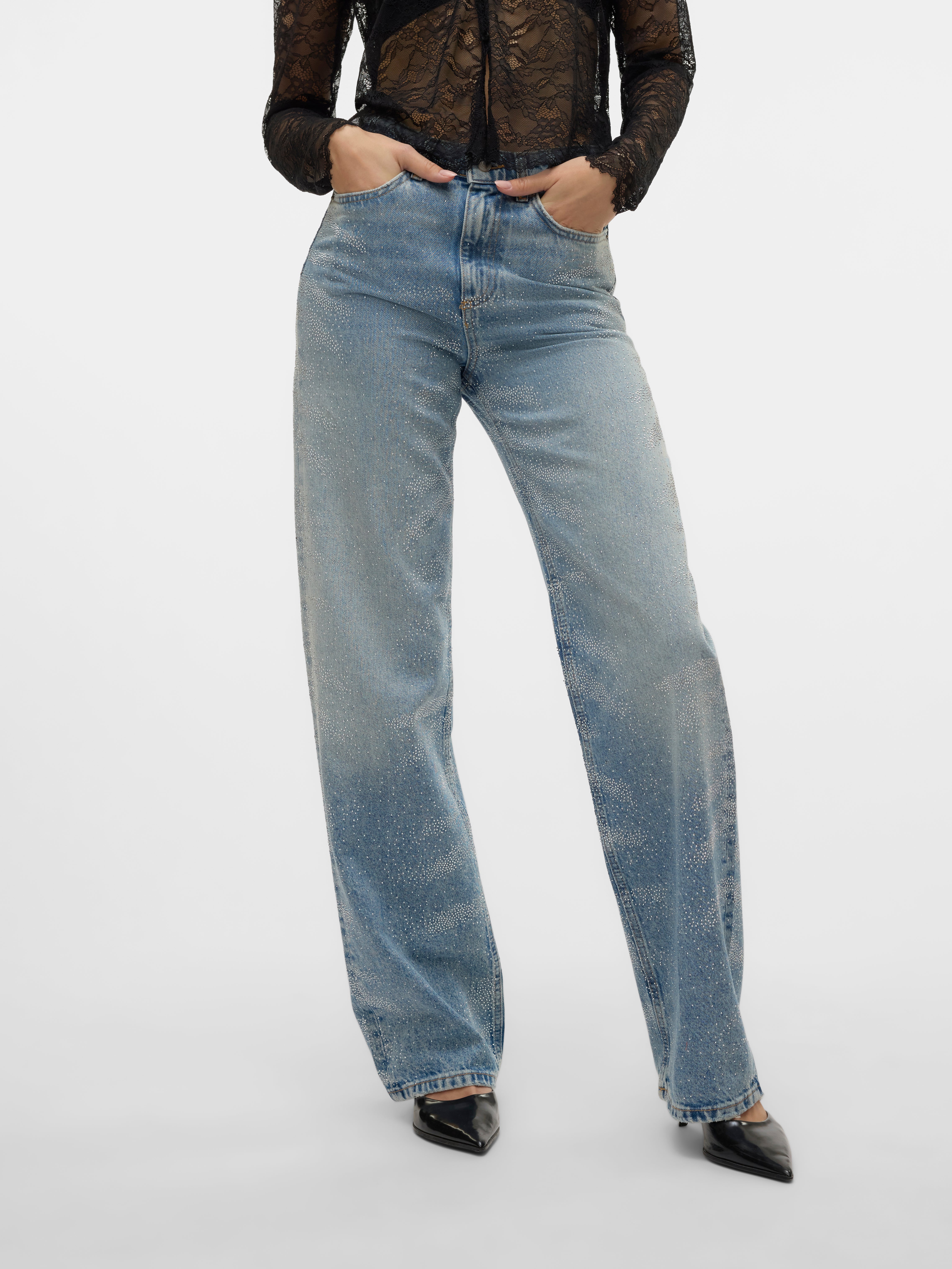 VMTESSA Hohe Taille Weiter Beinschnitt Jeans