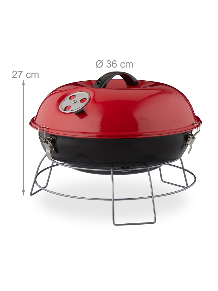 relaxdays Kugelgrill in Rot - Ø 36 cm günstig kaufen onesize