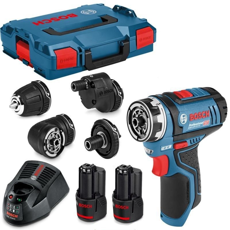 Furadeira sem fio Bosch Blue 06019F6000 GSR 12V-15 FC FlexiClick 12V 2 x 2.0Ah Li-Ion em L-Boxx
