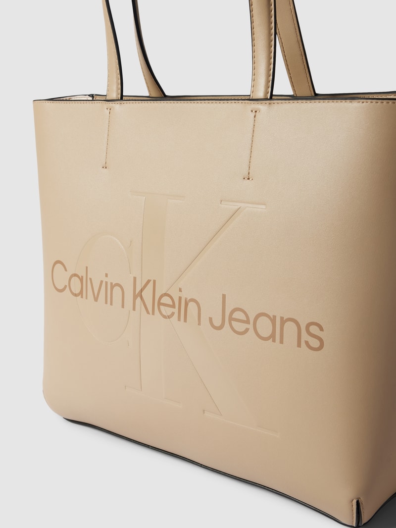 Shopper mit Label-Print Modell 'SHOPPER29' in sand