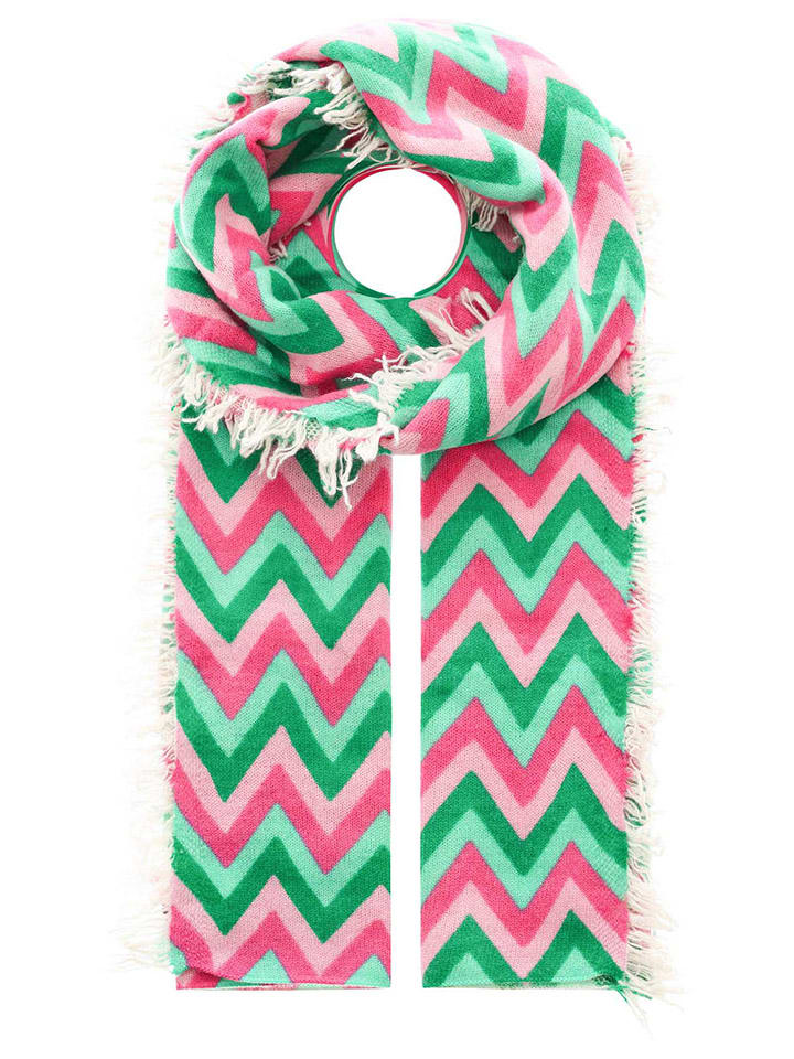Zwillingsherz Schal in Pink/ Grün - (L)190 x (B)75 cm günstig kaufen onesize