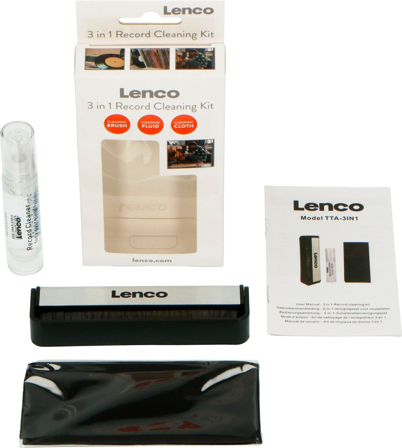 Lenco Reinigungsbürste 3 in 1 Schallplatten-Reinigungsset, Schallplatten, (Set)