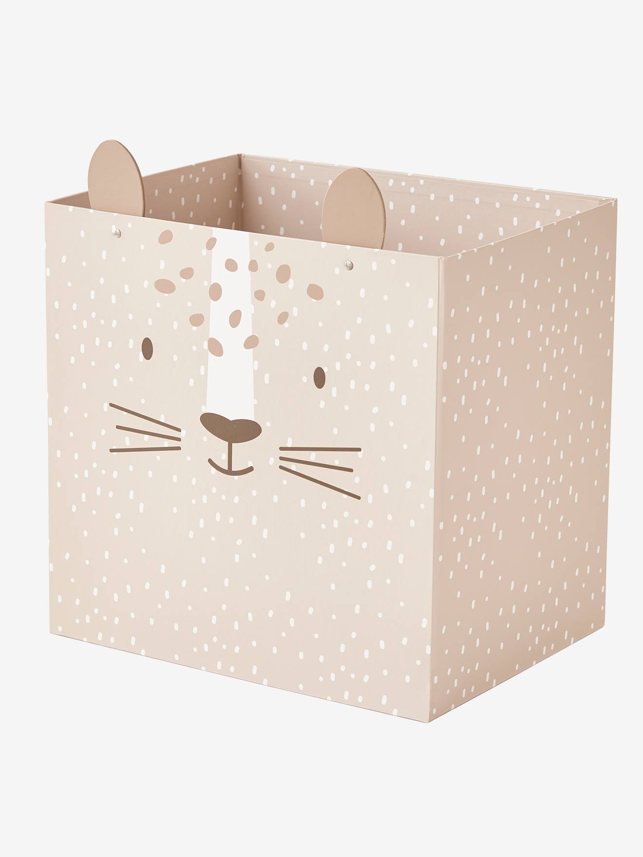 Vertbaudet Kinderzimmer Aufbewahrungskarton TIGER - beige