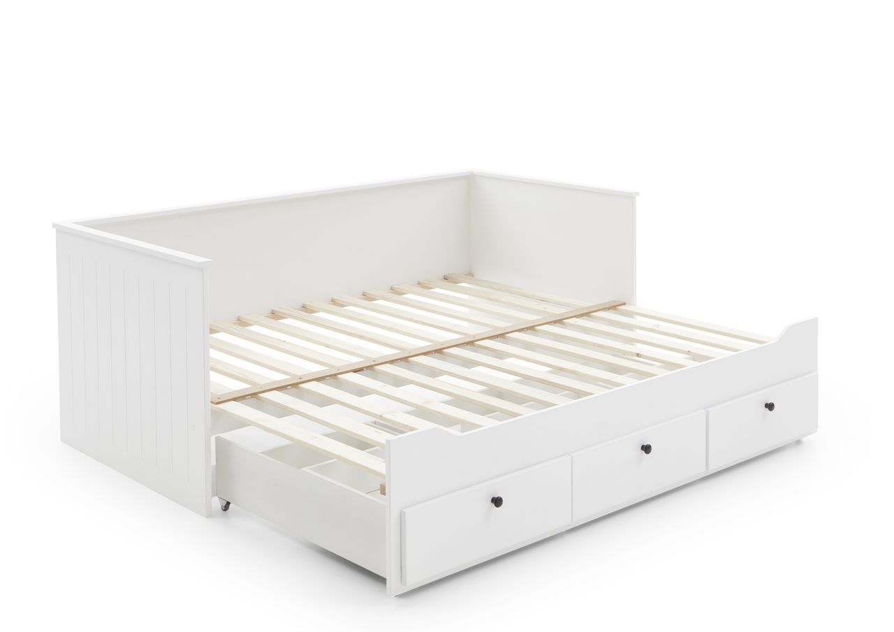 Relita Funktionsbett KIRA 90/180x200 inkl. Lattenrost und 3 Schubladen MDF weiß