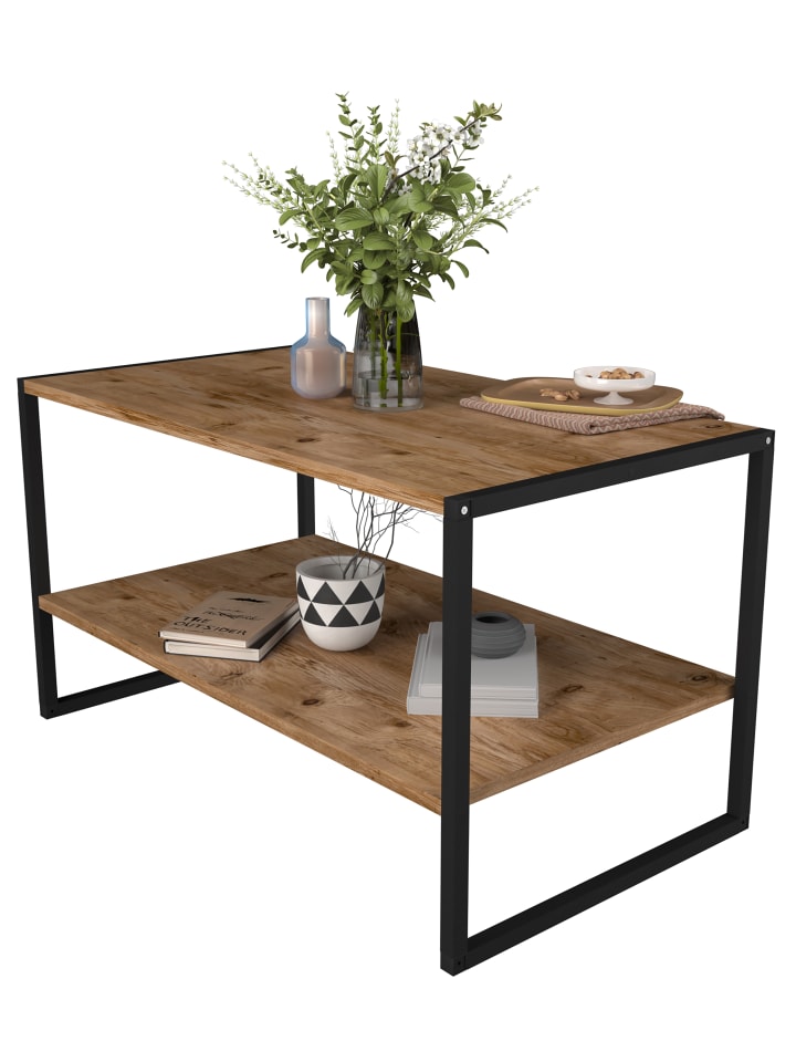 VCM  Industrie Styl Sofatisch Couchtisch Insasi L in Honig-Eiche günstig kaufen onesize