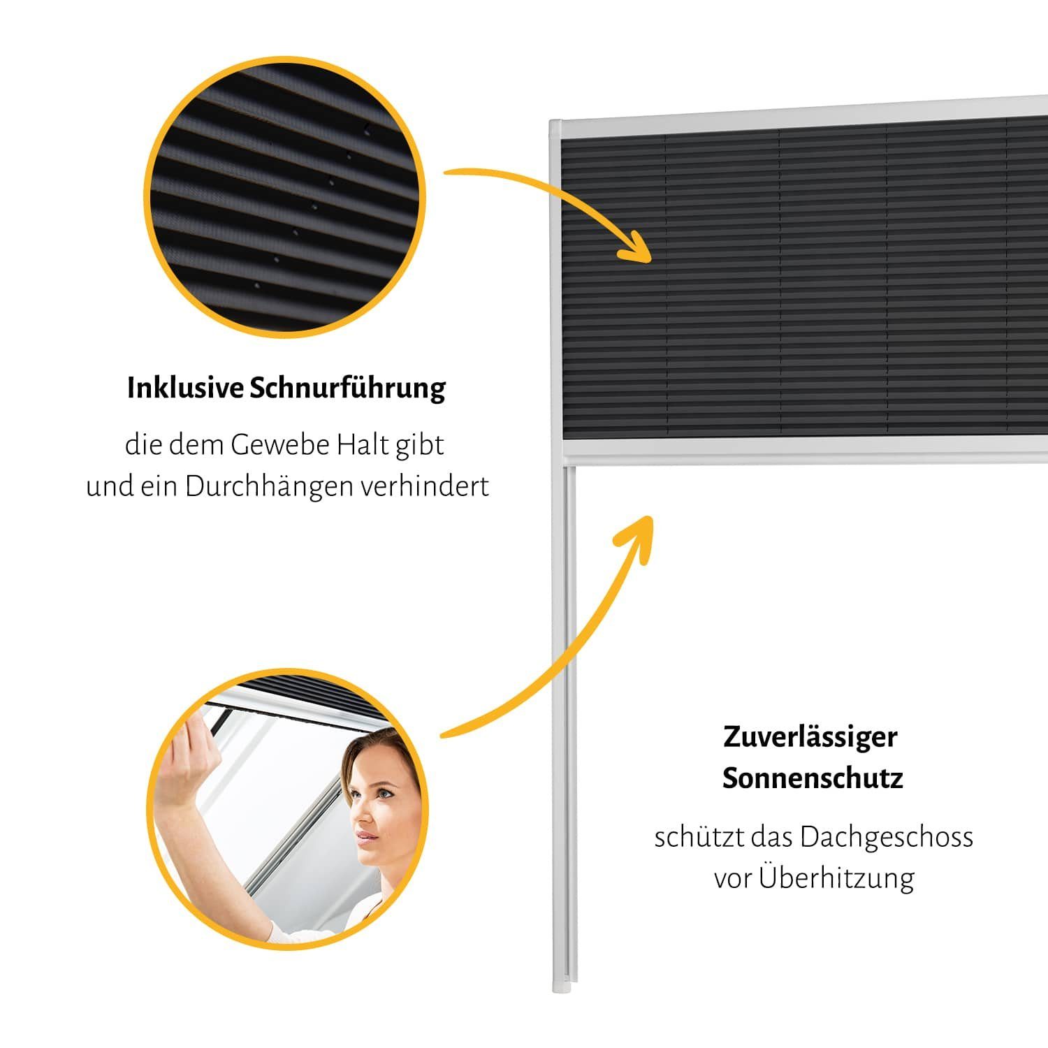 Dachfensterplissee, empasa, abdunkelnd, Sonnenschutz Dachfenster Plissee Aluminium - Selbstbausatz