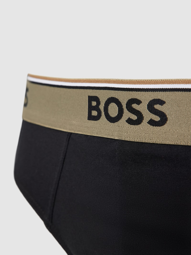 Slip mit Label-Detail Modell 'Power' im 3er-Pack in schwarz