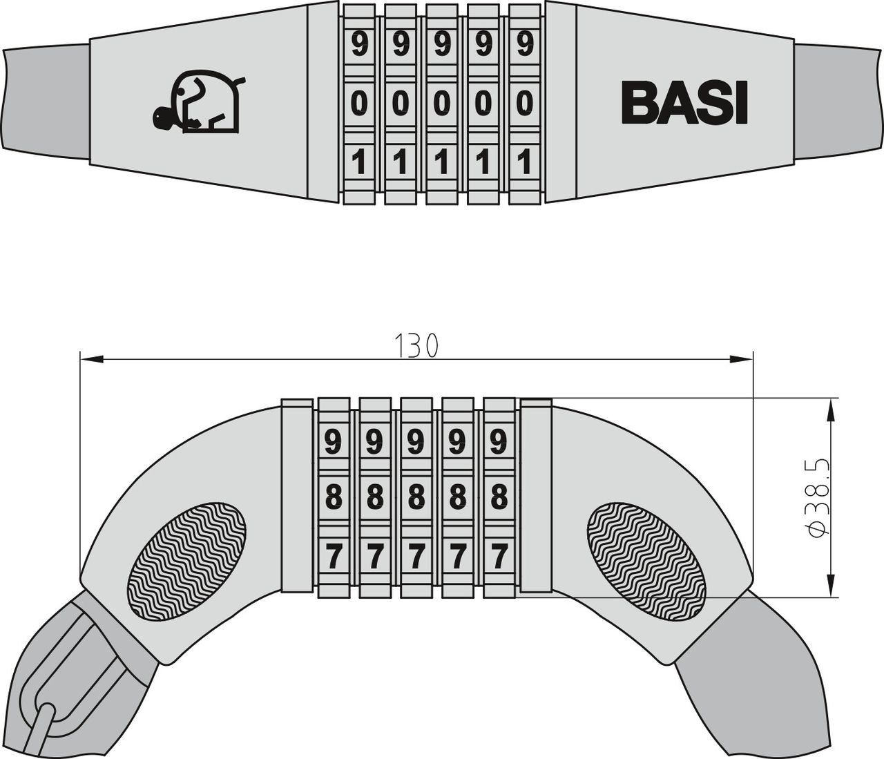 Basi Zweirad-Kettenschloss ZR 305