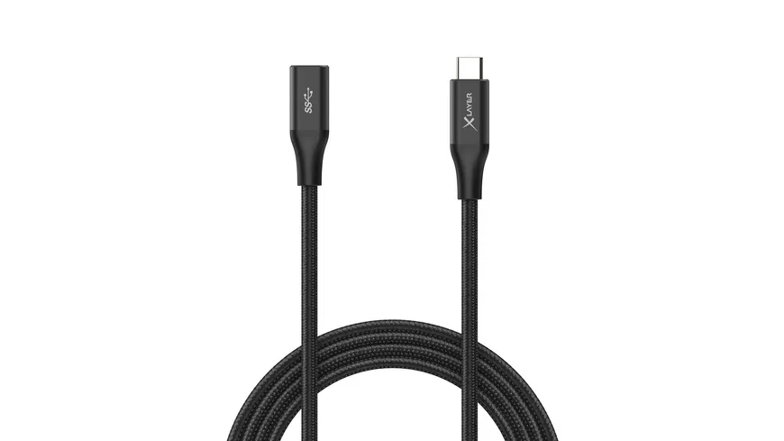 XLayer USB C-Verlängerungskabel für Audio-, Video- & Datenübertragung 1.5 m Black