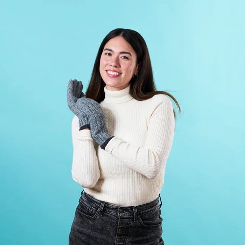Creamy Gin Gloves, Grey Grey