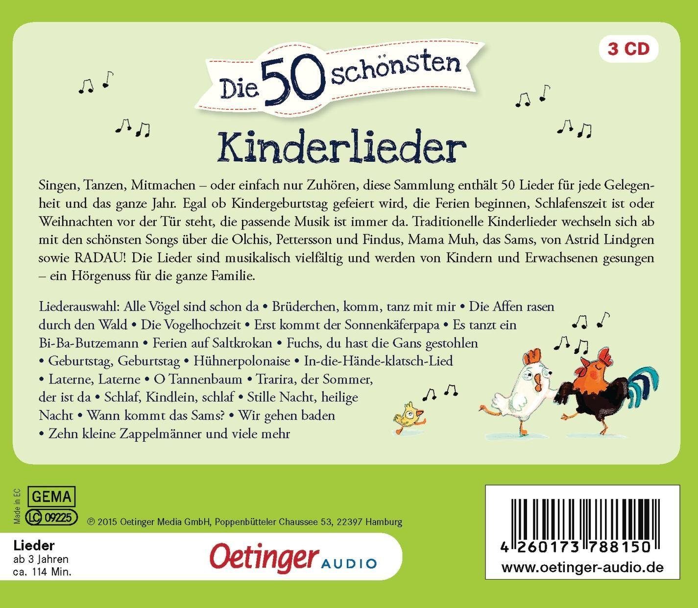 Oetinger Hörspiel Die 50 schönsten Kinderlieder
