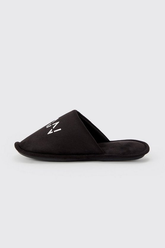 Original Man Velour-Hausschuhe