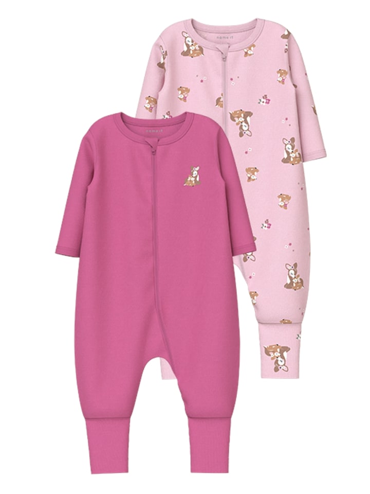name it Schlafstrampler NBFNIGHTSUIT 2P ZIP in ibis rose günstig kaufen