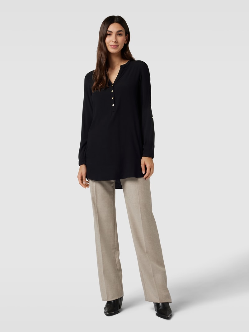 Bluse mit Tunikakragen in black