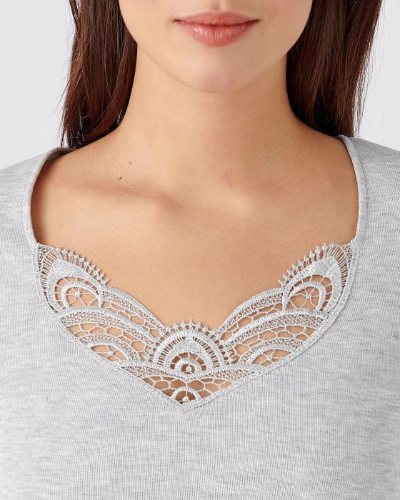 Tee-shirt manches longues, guipure Thermolactyl