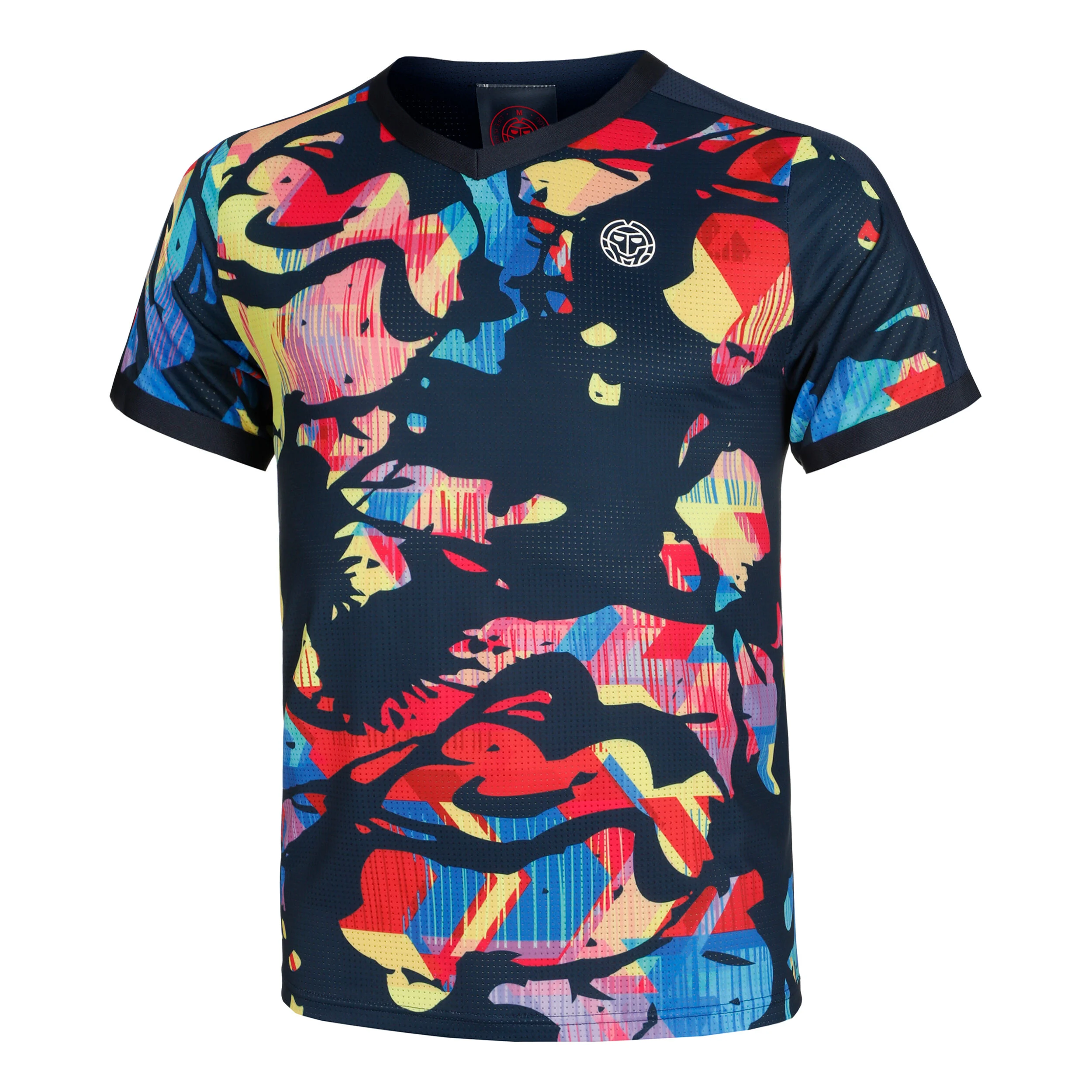 Wild Arts V-Neck T-Shirt Herren - Dunkelblau, Mehrfarbig