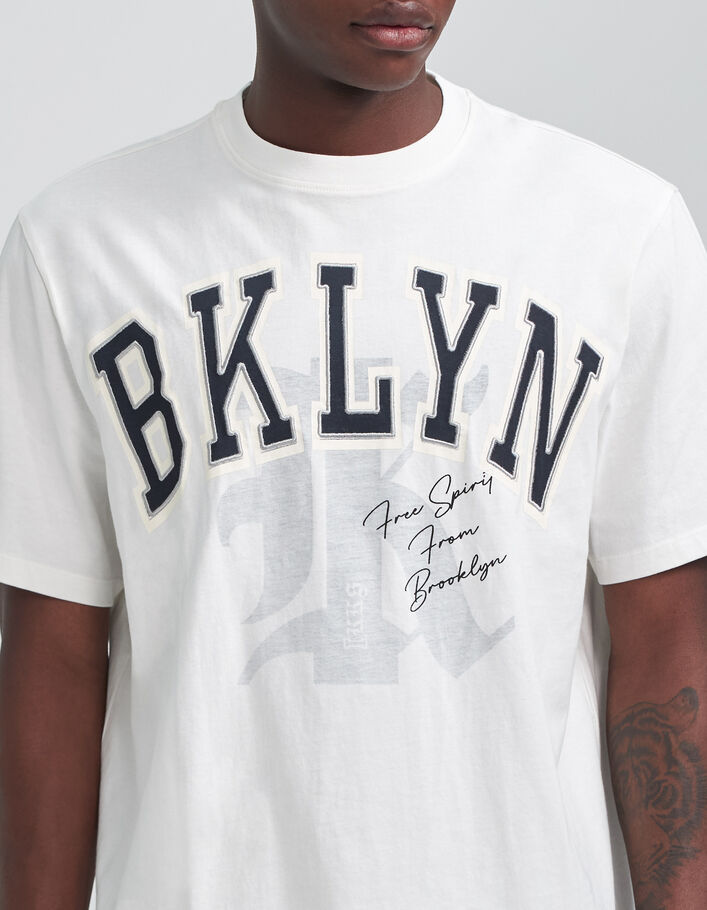 T-shirt blanc bio maxi lettres esprit College Homme