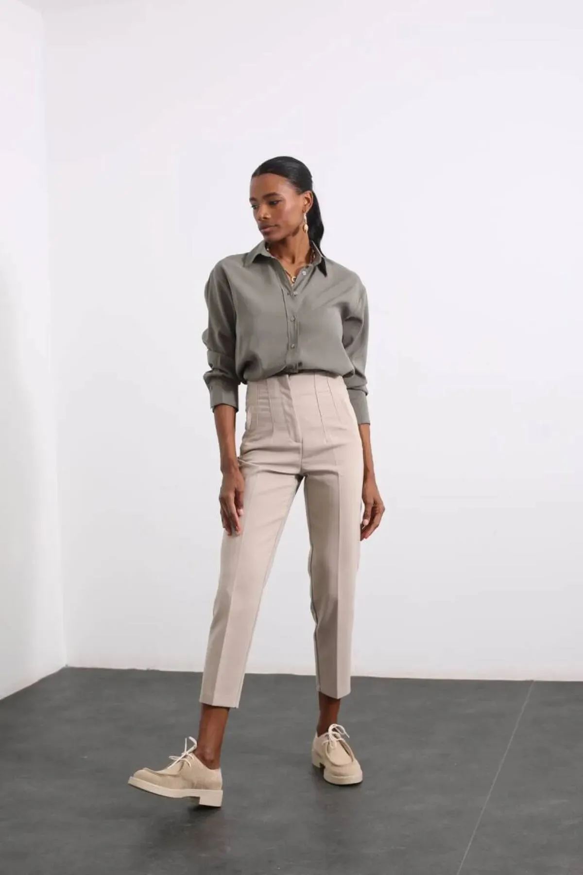 Laluvia  Hose - Grau - Zigarettenschnitt
