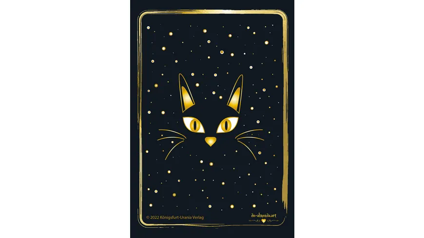 Golden Black Cat Tarot - Hochwertige Stülpdeckelschachtel mit Goldfolie
