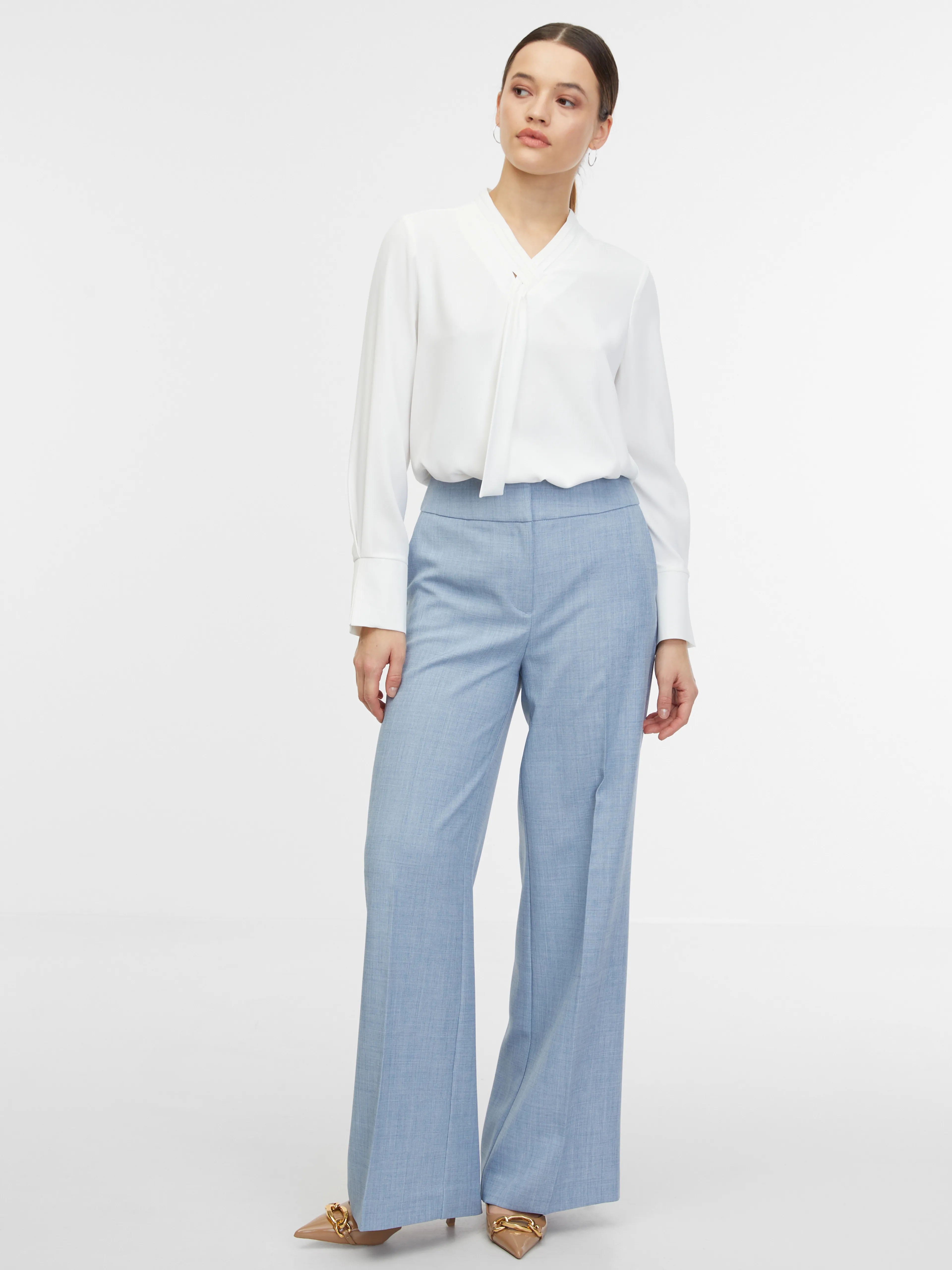 Weiße Damen-Satinbluse ORSAY