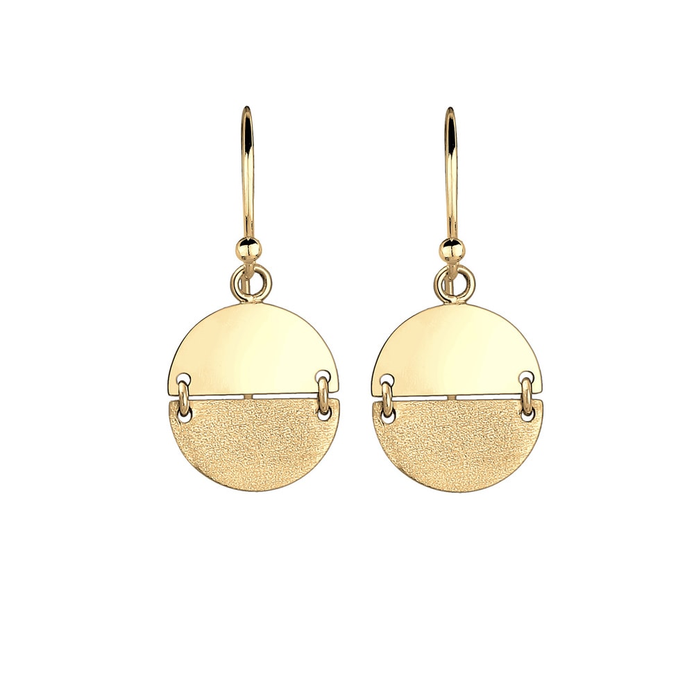 Elli Elli Boucles d'Oreilles Pendante Brossé Cercle Géo Boucles d'oreilles Femme - Pla Boucles d'oreilles