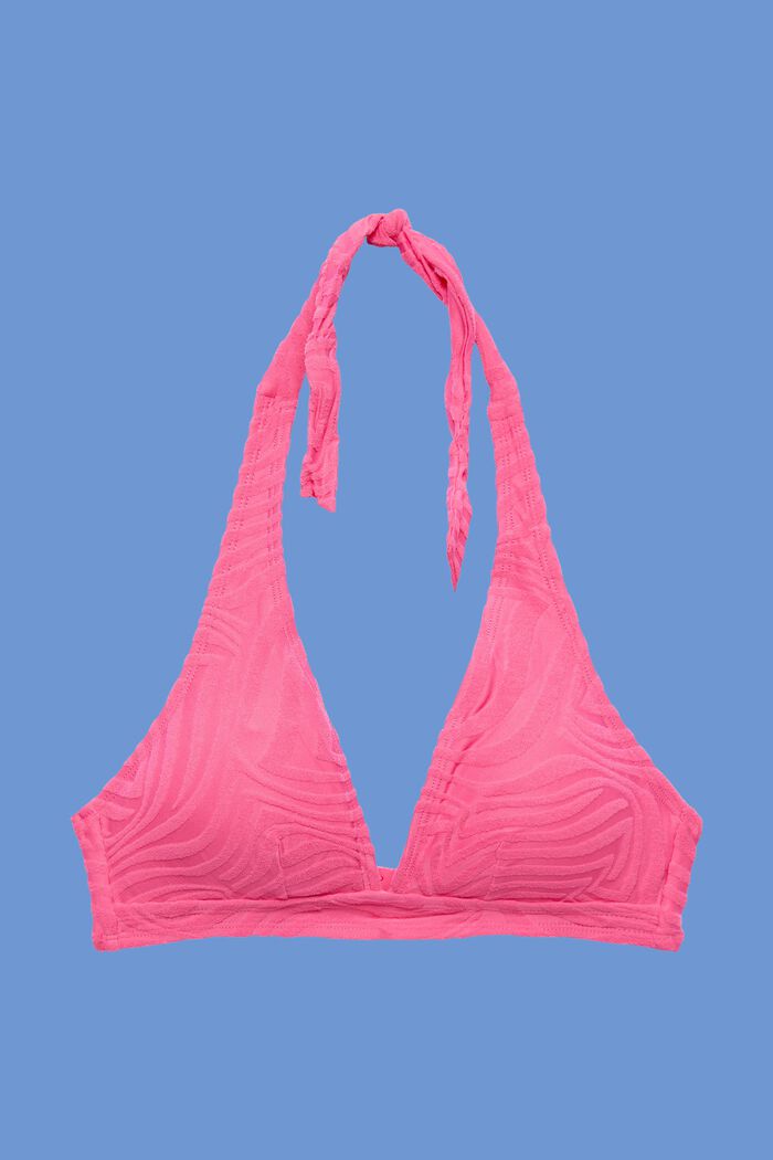 Wattiertes Neckholder-Bikinitop aus Jacquard