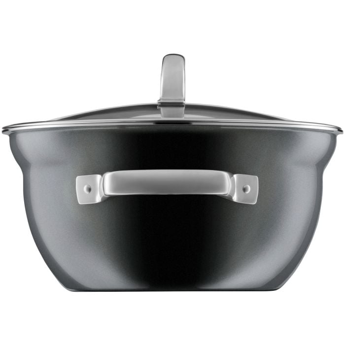 Fusiontec Mineral KochschÜssel mit Glasdeckel, 24 cm, Platinum