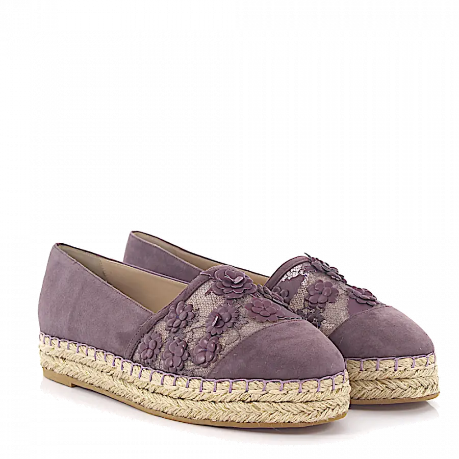 Elie Saab - Espadrilles Blumenmuster lila - lila