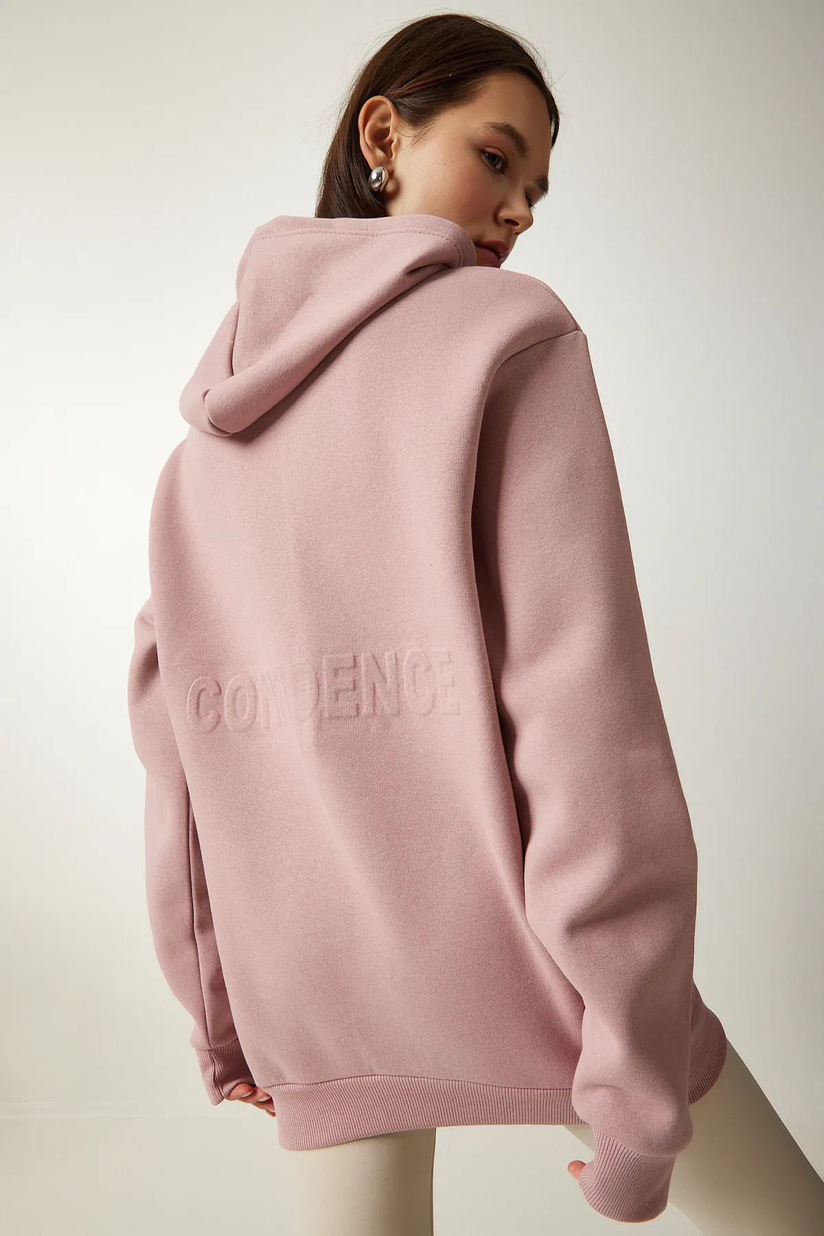 Happiness İstanbul  Damen-Puder-Kapuzen-Sweatshirt in Roségold OW00009