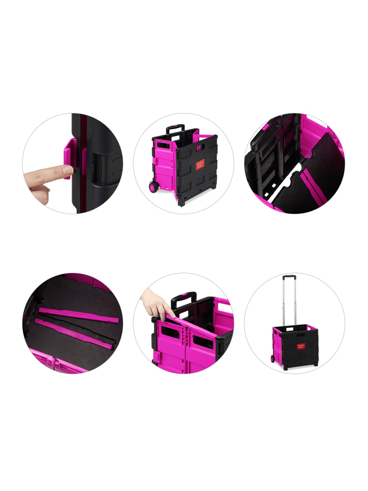 relaxdays Einkaufstrolley in Pink günstig kaufen onesize