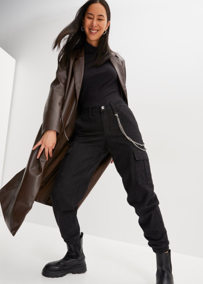 Cargo-Jeans mit Kettendetail