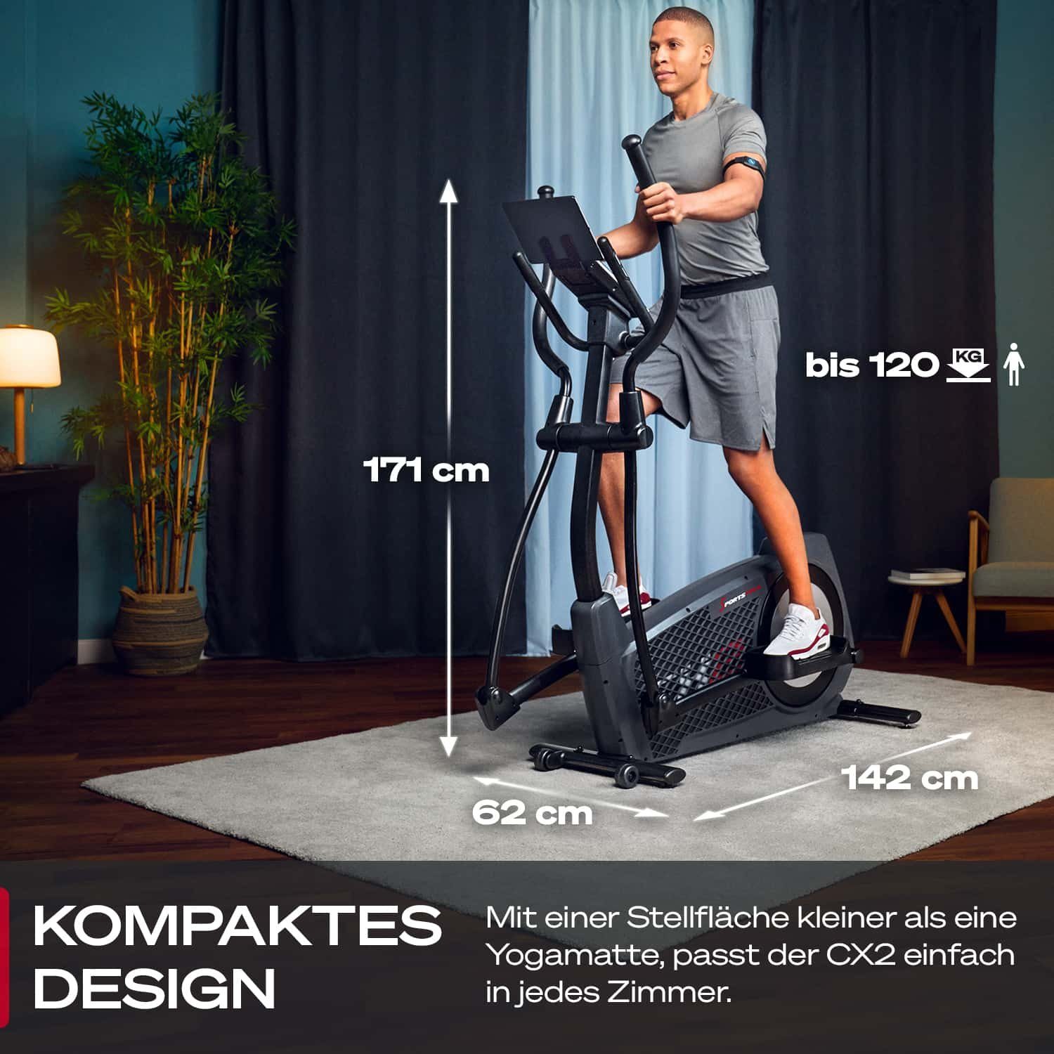 Sportstech Crosstrainer CX2, Stromgenerator, Interaktive Video-Events & Multiplayer-App