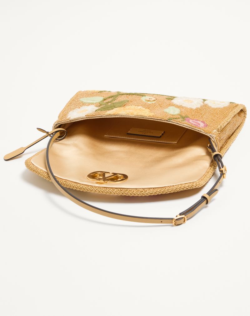 Bolsa de ombro pequena bordada Valentino Garavani Devain