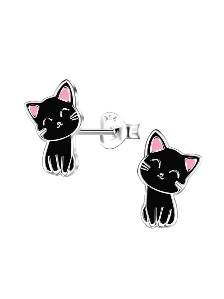 Alexander York Kinderschmuck-Set KATZE schwarz in 925 Sterling Silber, 4-tlg. günstig kaufen onesize