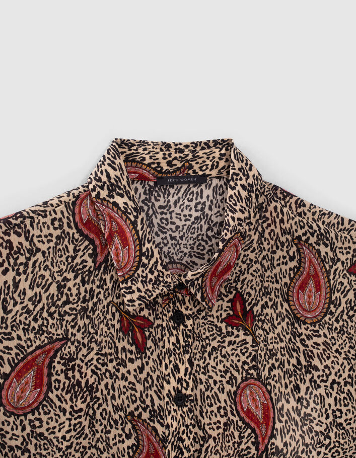 Chemise écrue recyclée imprimé léo cachemire Femme