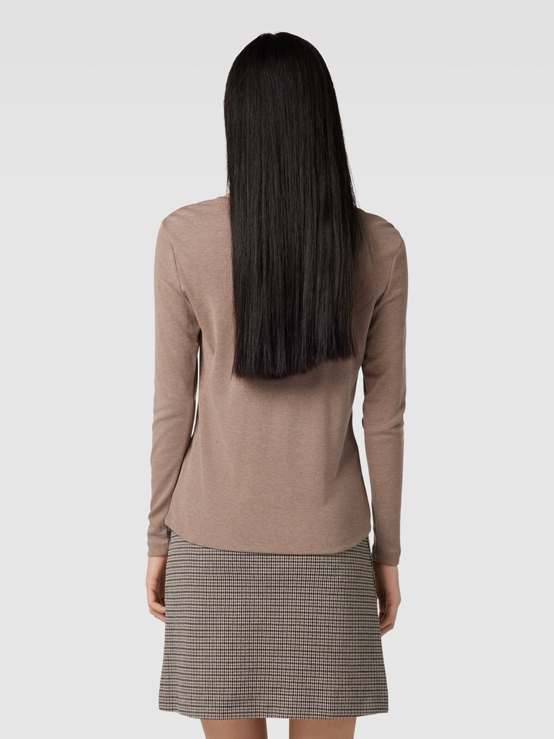 Longsleeve mit Rundhalsausschnitt in taupe meliert