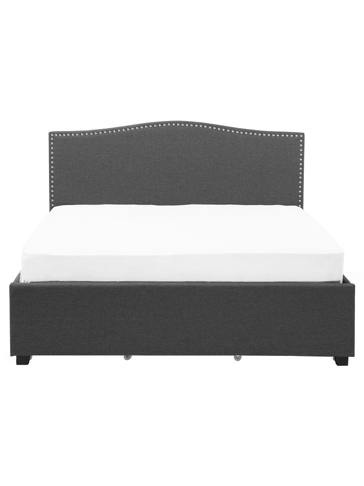 Beliani Doppelbett mit LED MONTPELLIER in Grau - (W) 167 x (H) 110 x (L) 213 cm günstig kaufen onesize