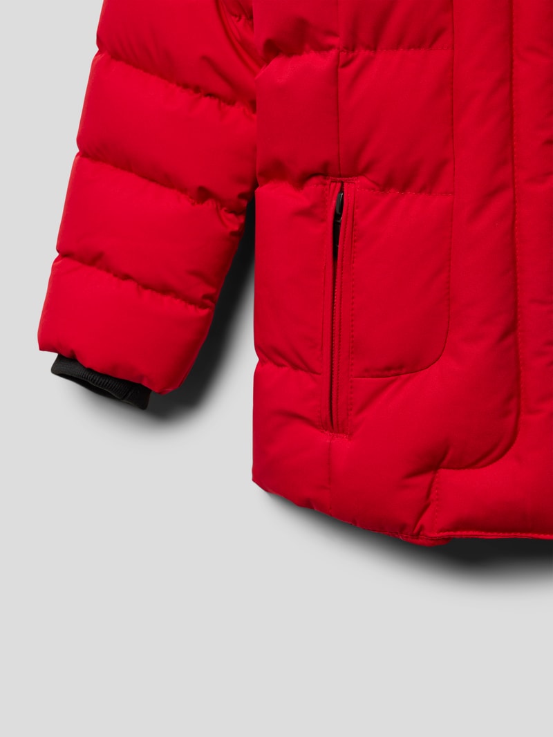 Funktionsjacke mit Kunstfellbesatz Modell 'Belvitesse' in rot