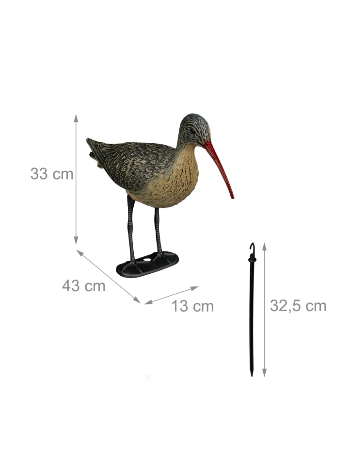relaxdays 2 x Gartenfigur Vogel in Schwarz/ Braun günstig kaufen onesize