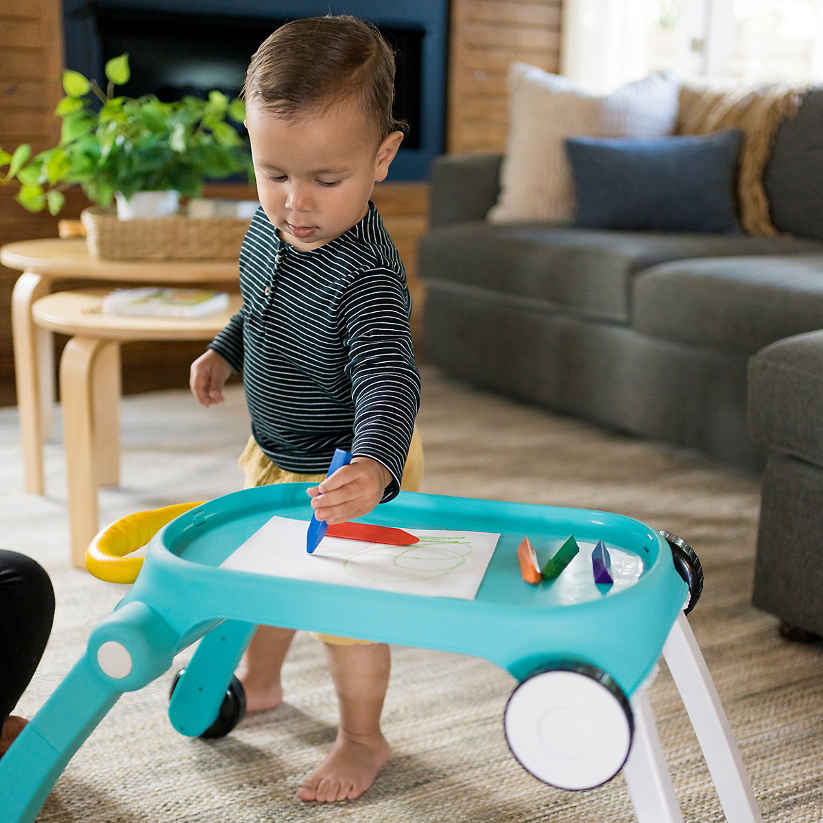 Baby Einstein, Musical Mix ‘N Roll 4-in-1 Lauflernhilfe und Spieltisch mit Musik, Lichtern, abnehmbarer Spielstation und vielem mehr, mehrfarbig