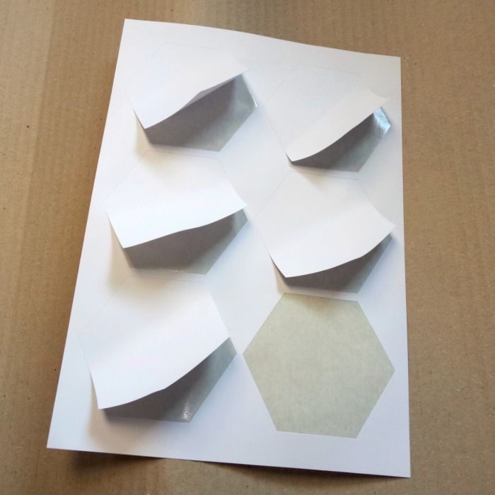 Hexagone 45mm (Siedler) Aufkleber auf Trägerpapier