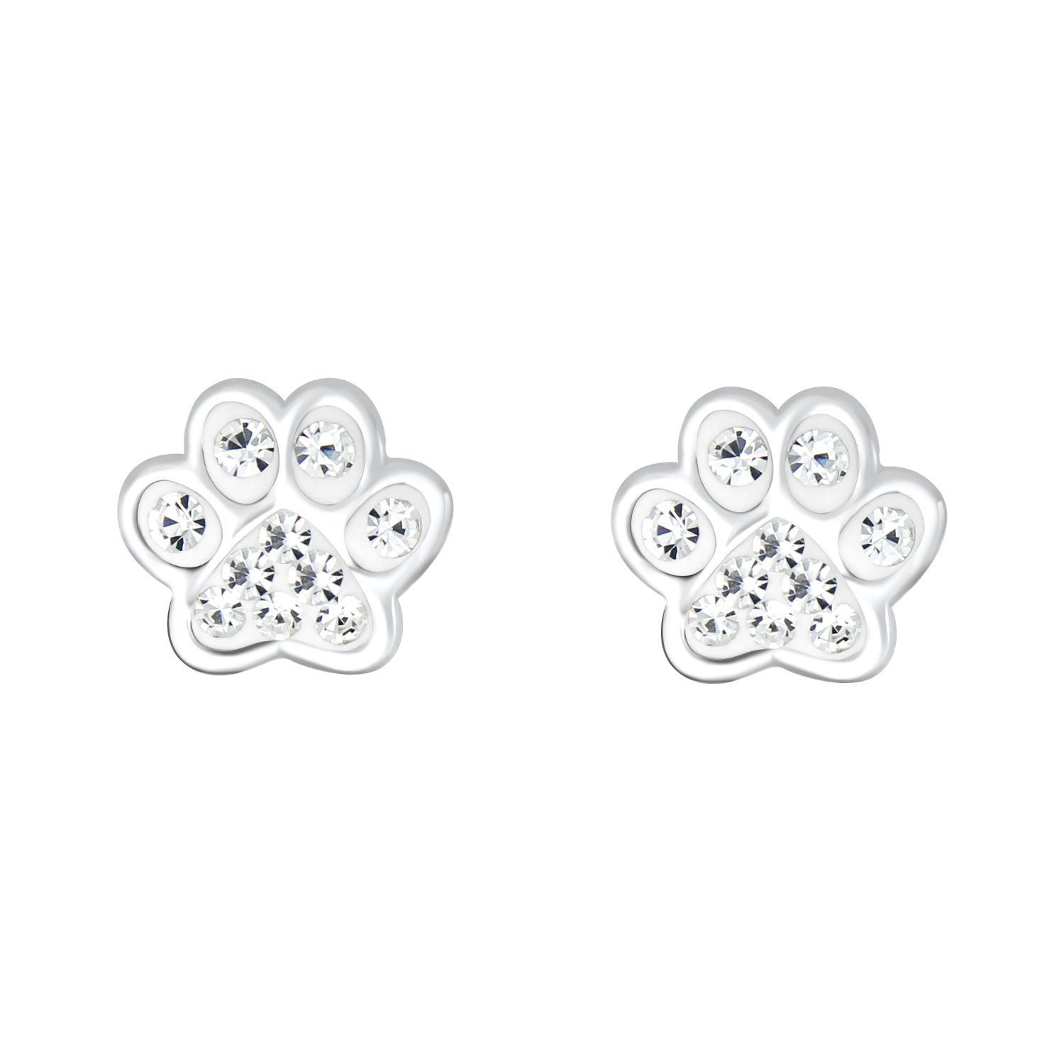ALEXANDER YORK Paar Ohrstecker PFOTE weiß, 2-tlg., 925 Sterling Silber