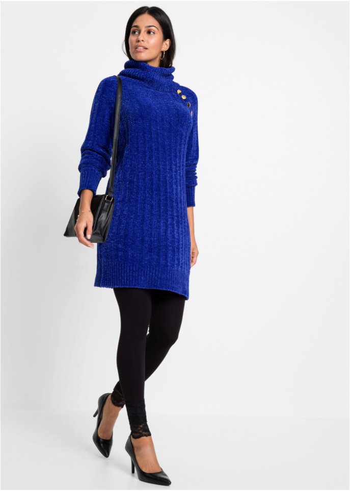 Long-Pullover mit Knöpfen