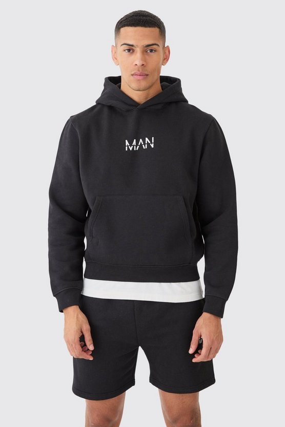 Kurzer kastiger Man Hoodie-Trainingsanzug