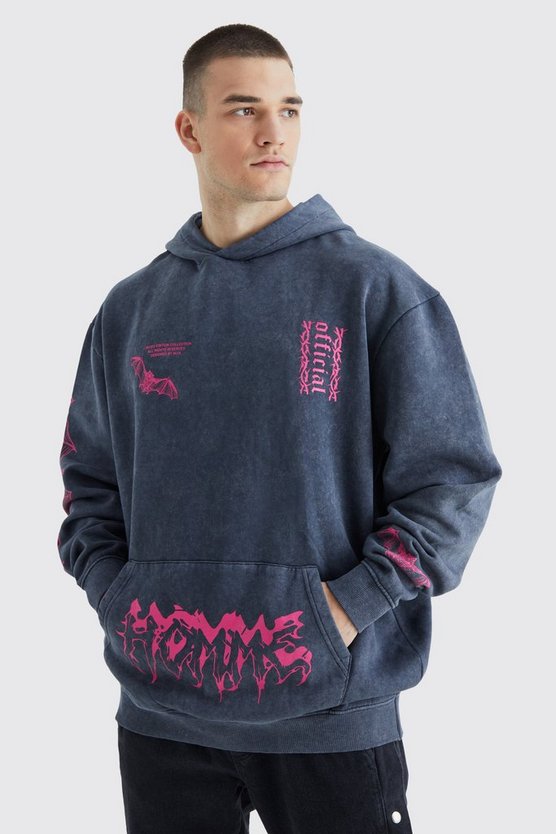 Tall Oversize Hoodie mit Acid-Waschung