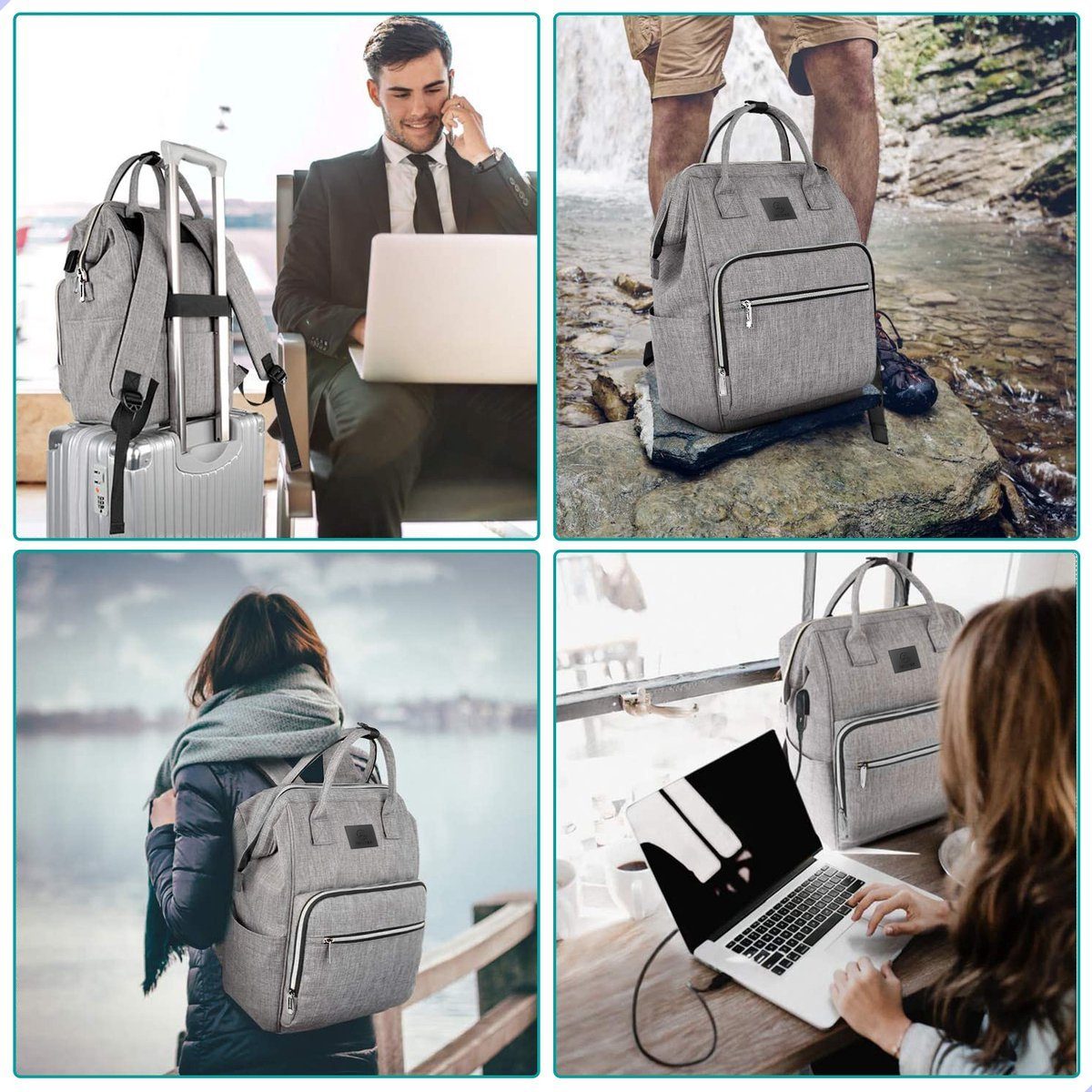 AG Notebook-Rucksack AG10 Rucksack & Laptoptasche 15,6 17,2 Zoll Laptop mit USB-Ladestation