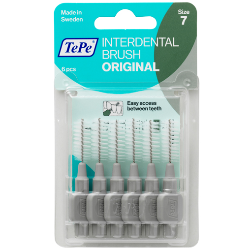TEPE Interdentalbürste Original 1,3mm ISO 7 grau  6 St  Zahnbürste