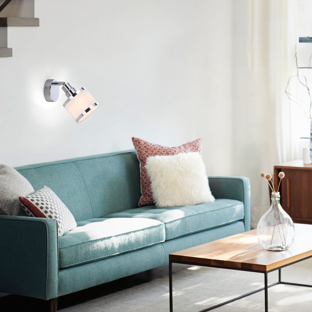 JUST LIGHT LeuchtenDirekt Wand- und Deckenleuchte ACCOR, 1xE14 max. 25 W, Innenleuchte, IP20, dreh- und schwenkbar